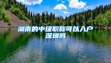 湖南的中级职称可以入户深圳吗