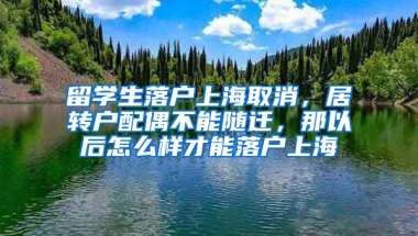 留学生落户上海取消，居转户配偶不能随迁，那以后怎么样才能落户上海