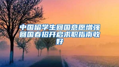 中国留学生回国意愿增强回国春招开启求职指南收好