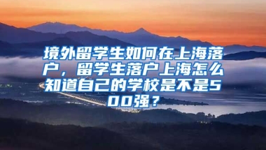 境外留学生如何在上海落户，留学生落户上海怎么知道自己的学校是不是500强？