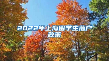 2022年上海留学生落户政策