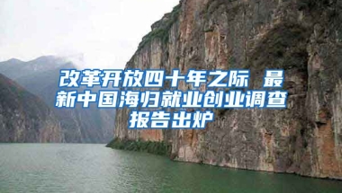 改革开放四十年之际 最新中国海归就业创业调查报告出炉