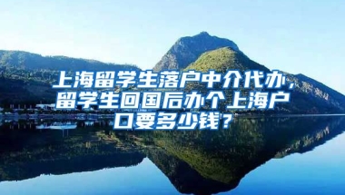 上海留学生落户中介代办，留学生回国后办个上海户口要多少钱？