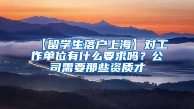 【留学生落户上海】对工作单位有什么要求吗？公司需要那些资质才