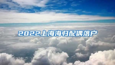 2022上海海归配偶落户