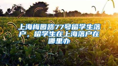 上海梅园路77号留学生落户，留学生在上海落户在哪里办