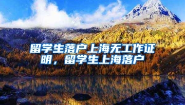 留学生落户上海无工作证明，留学生上海落户