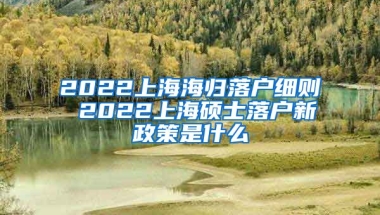 2022上海海归落户细则 2022上海硕士落户新政策是什么