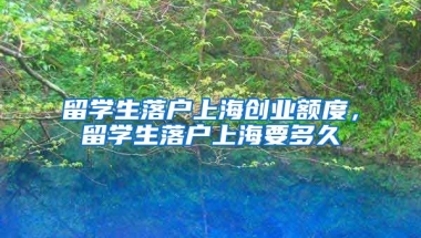 留学生落户上海创业额度，留学生落户上海要多久