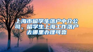 上海市留学生落户中介公司，留学生上海工作落户去哪里办理可靠