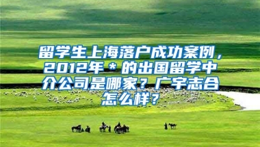 留学生上海落户成功案例，2012年＊的出国留学中介公司是哪家？广宇志合怎么样？