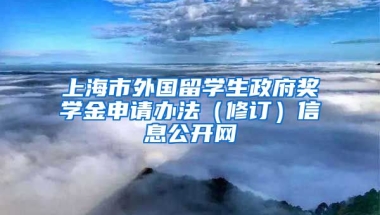 上海市外国留学生政府奖学金申请办法（修订）信息公开网