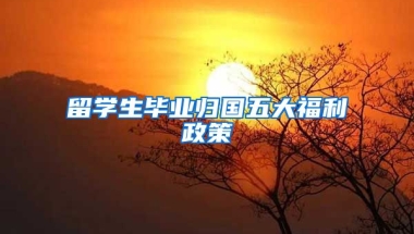 留学生毕业归国五大福利政策