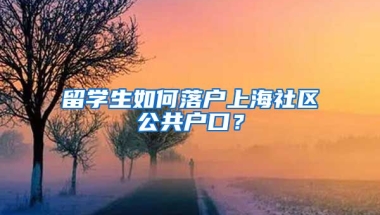 留学生如何落户上海社区公共户口？