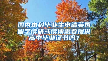 国内本科毕业生申请英国留学读研或读博需要提供高中毕业证书吗？