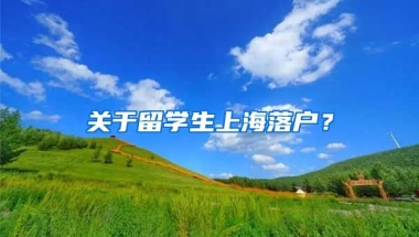 关于留学生上海落户？