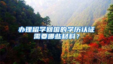 办理留学回国的学历认证需要哪些材料？