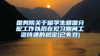 国务院关于留学生回国分配工作以后在见习期间工资待遇的规定(已失效)