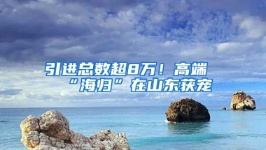 引进总数超8万！高端“海归”在山东获宠