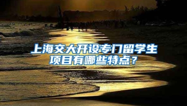 上海交大开设专门留学生项目有哪些特点？