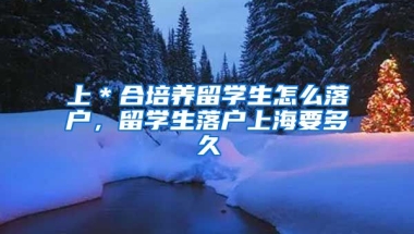 上＊合培养留学生怎么落户，留学生落户上海要多久