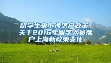 留学生来上海落户政策，关于2016年留学人员落户上海新政策变化