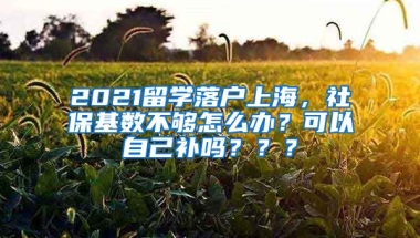 2021留学落户上海，社保基数不够怎么办？可以自己补吗？？？