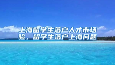 上海留学生落户人才市场验，留学生落户上海问题