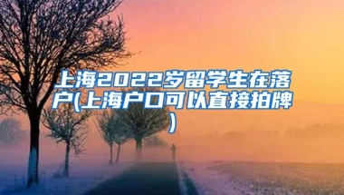 上海2022岁留学生在落户(上海户口可以直接拍牌)