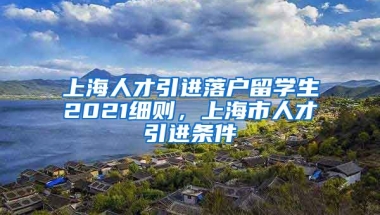 上海人才引进落户留学生2021细则，上海市人才引进条件