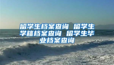 留学生档案查询 留学生学籍档案查询 留学生毕业档案查询