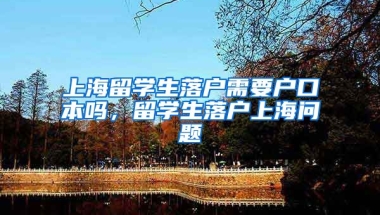 上海留学生落户需要户口本吗，留学生落户上海问题