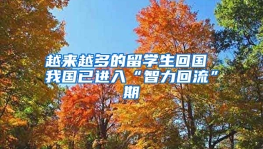 越来越多的留学生回国 我国已进入“智力回流”期