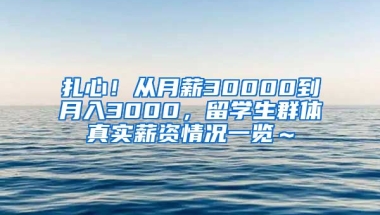 扎心！从月薪30000到月入3000，留学生群体真实薪资情况一览～