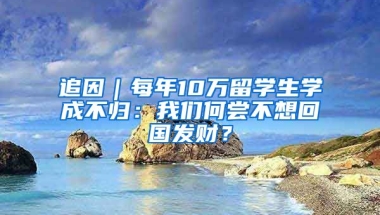 追因｜每年10万留学生学成不归：我们何尝不想回国发财？