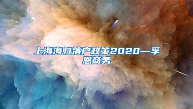 上海海归落户政策2020—孚恩商务