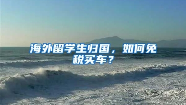 海外留学生归国，如何免税买车？