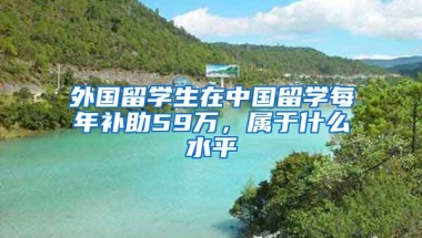 外国留学生在中国留学每年补助59万，属于什么水平