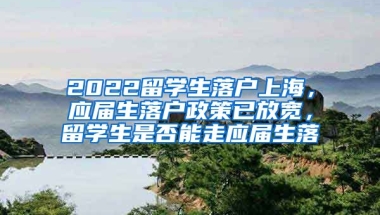 2022留学生落户上海，应届生落户政策已放宽，留学生是否能走应届生落