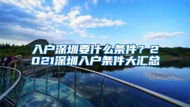 2020年入深圳户口，具体需要什么要求？哪些人可以申请？