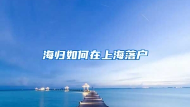 海归如何在上海落户