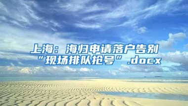 上海：海归申请落户告别“现场排队抢号”.docx