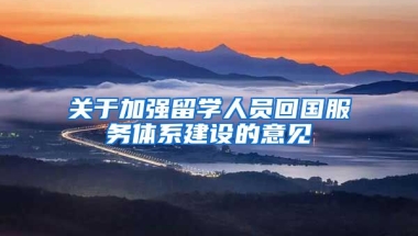 关于加强留学人员回国服务体系建设的意见