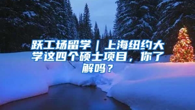 跃工场留学｜上海纽约大学这四个硕士项目，你了解吗？