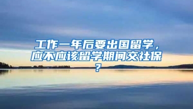 工作一年后要出国留学，应不应该留学期间交社保？