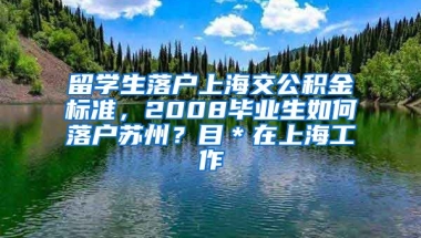 留学生落户上海交公积金标准，2008毕业生如何落户苏州？目＊在上海工作