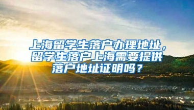 上海留学生落户办理地址，留学生落户上海需要提供落户地址证明吗？