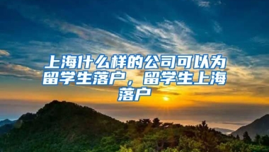 上海什么样的公司可以为留学生落户，留学生上海落户