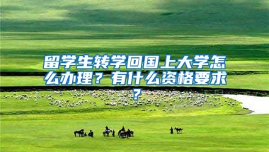 留学生转学回国上大学怎么办理？有什么资格要求？