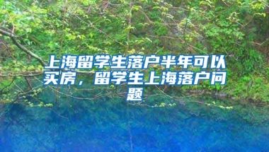 上海留学生落户半年可以买房，留学生上海落户问题